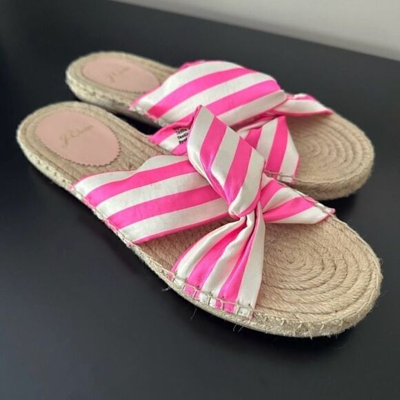 J. Crew pink and white striped, espadrilles sandals. - Picture 3 of 5